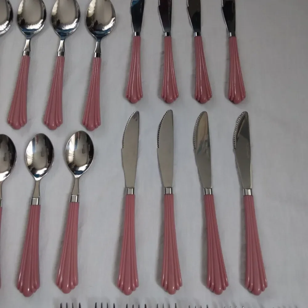 Vintage Regent Sheffield Feeling Festive Stainless Pink Mauve Cottagecore 40 Pcs